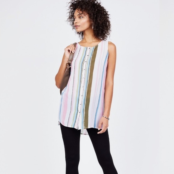 Kut from the Kloth Tops - KUT from the Kloth Pastel Striped Tunic Blouse